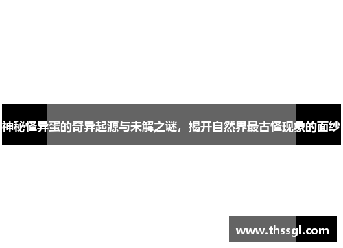 神秘怪异蛋的奇异起源与未解之谜，揭开自然界最古怪现象的面纱